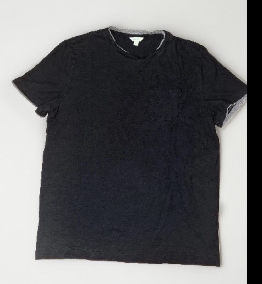 Calvin Klein Textured Pocket T-Shirt Black Large 20x26 Y2K Designer Grunge